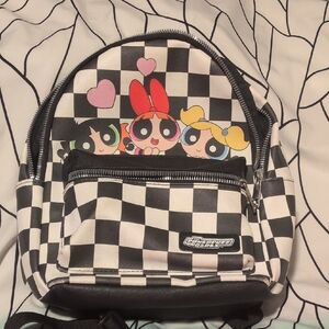 Loungefly Black and White Checkered Powerpuff Girls Backpack